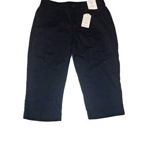 St. John's Bay Womens Size 4 Petite Black Jean Capri Pants 26x12 NEW